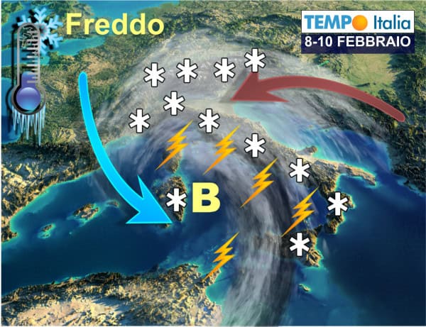 Anticiclone duro a morire, ma arriveranno pioggia e neve. Maltempo a più riprese, poi freddo