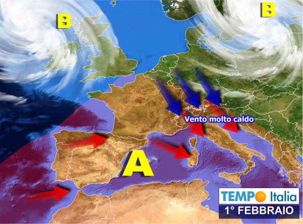 Picco di CALDO il 1° Febbraio, via NEBBIE e SMOG. Seguirà MALTEMPO invernale, con più freddo e precipitazioni