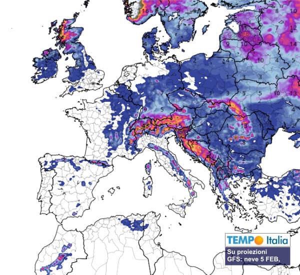 Mappe NEVE 10 giorni, modello matematico americano: tornano i fiocchi su Alpi e Appennino 3 wapt image post 231 1