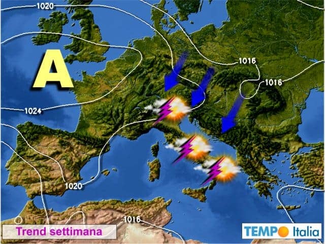 Verso un aumento della possibilità di temporali pomeridiani, ma anche sole e caldo 70 Verso un aumento della possibilità di temporali pomeridiani, ma anche sole e caldo