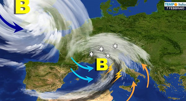 Forte peggioramento meteo domenica, maltempo e super neve sulle Alpi. Altre perturbazioni in settimana