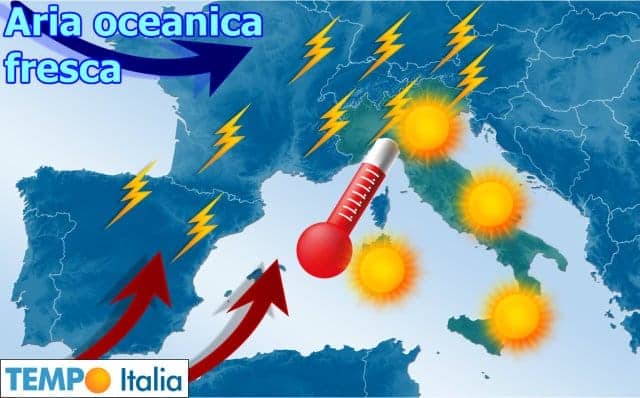 Anticiclone africano con mix di temporali per aria dall’Oceano. Picco di meteo estremo 2 wapt image post 3585