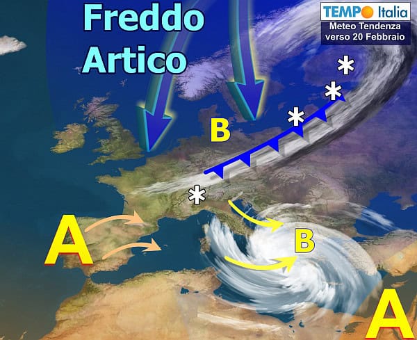 Meteo turbolento in settimana, treno inarrestabile di perturbazioni e cicloni. Le ultime novità su fine febbraio