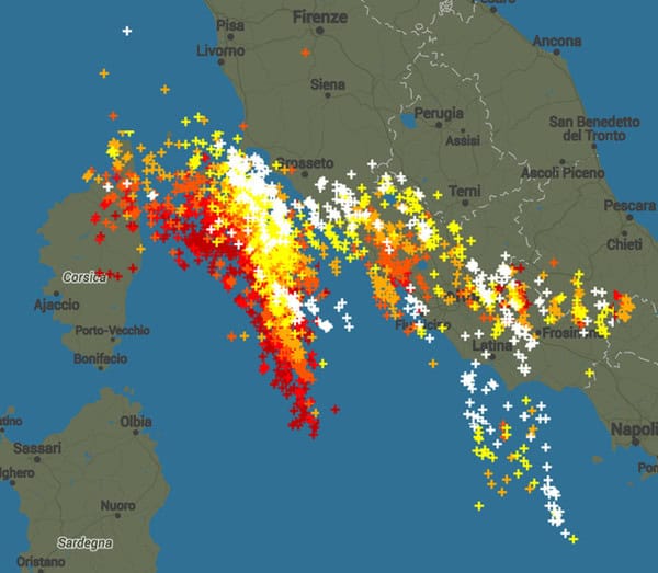 Forti temporali su Lazio e Campania, condizioni meteo in sensibile peggioramento