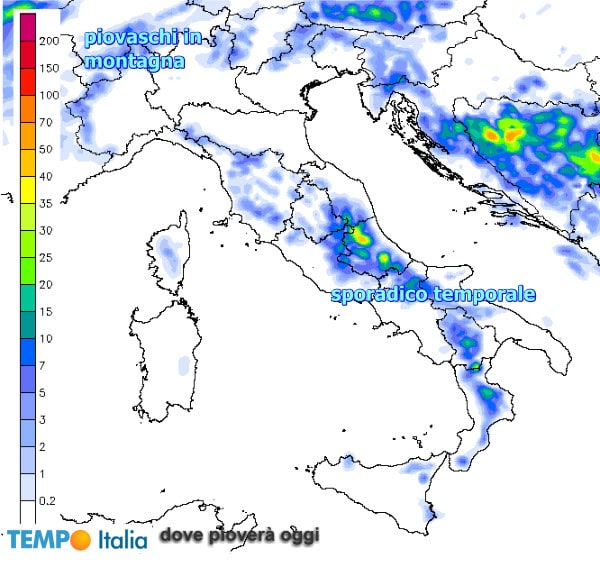 Oggi temporali tra Appennino centrale e meridionale, qualche piovasco nelle Alpi 33 Oggi temporali tra Appennino centrale e meridionale, qualche piovasco nelle Alpi