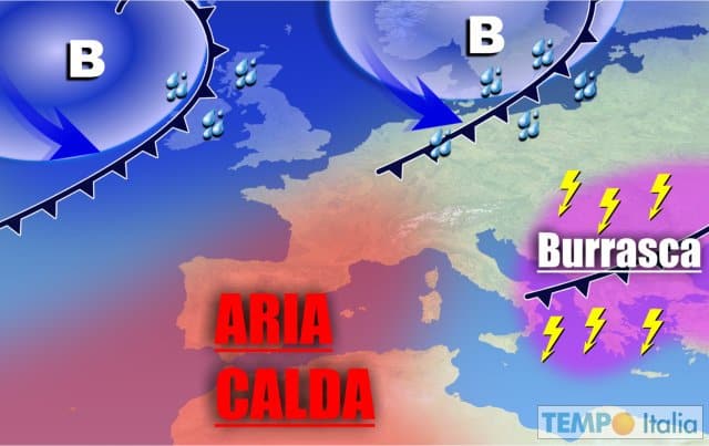 METEO di fine AGOSTO, oggi BURRASCA estiva e TEMPORALI, poi CALDO con AFA 2 wapt image post 5008