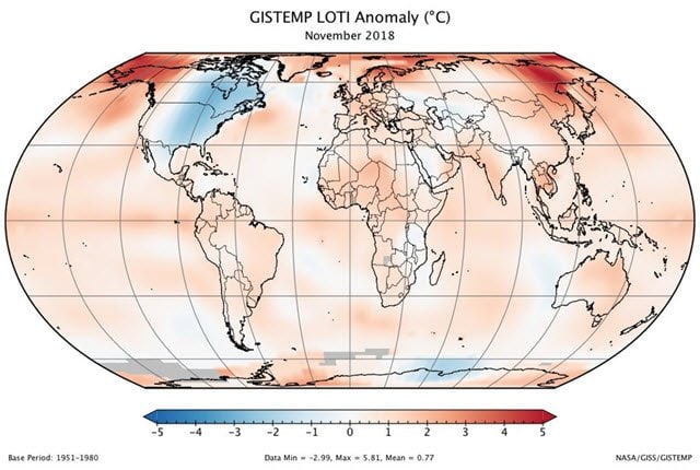 Novembre 2018: meteo globale, è stato il 5° più caldo in assoluto 2 wapt image post 6346