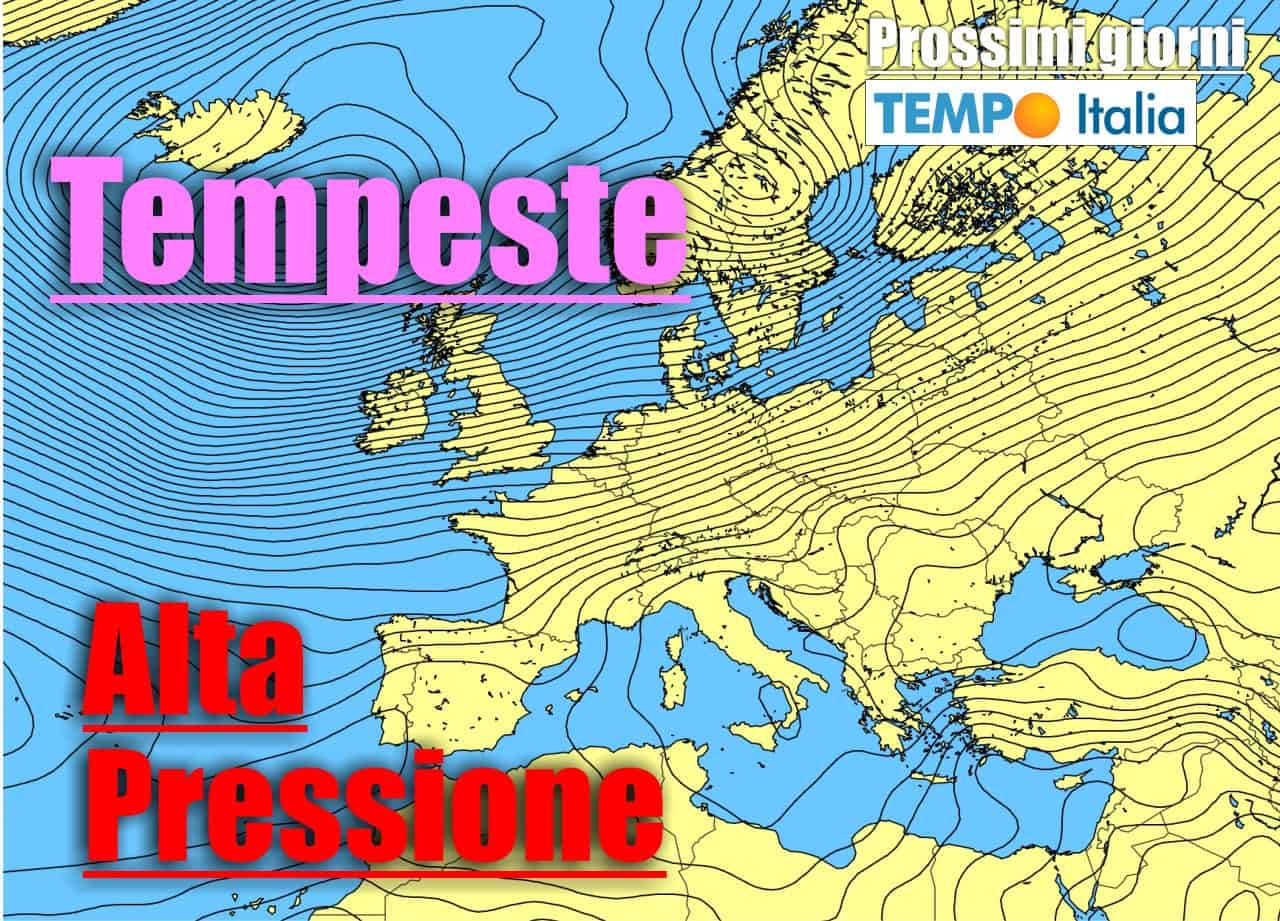 Meteo Italia: Alta Pressione in diminuzione erosa dai Cicloni europei