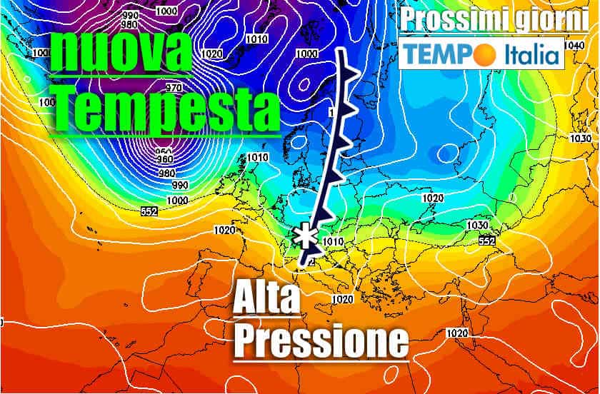 Meteo influenzato da Tempeste Nord Europa e Alta Pressione nord africana
