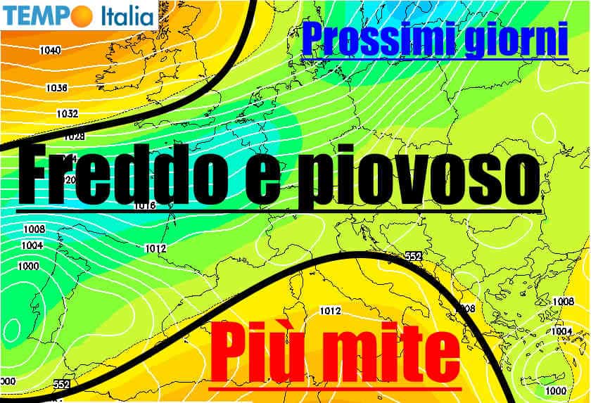 Previsioni meteo METEO: Europa e Italia prede di freddo e maltempo 1 Previsioni meteo METEO: Europa e Italia prede di freddo e maltempo