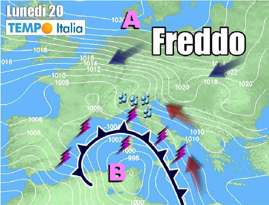 Area ciclonica irrompe sull'Italia, meteo avverso. Più freddo e Temporali 13 Area ciclonica irrompe sull’Italia, meteo avverso. Più freddo e Temporali