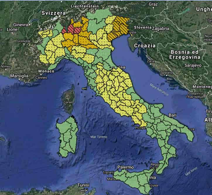 Protezione Civile, Allerta Meteo ROSSA e GIALLA 35 Protezione Civile, Allerta Meteo ROSSA e GIALLA