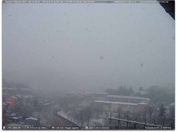 Rasoiata fredda invernale, neve a quote basse anche sull’Appennino Meridionale