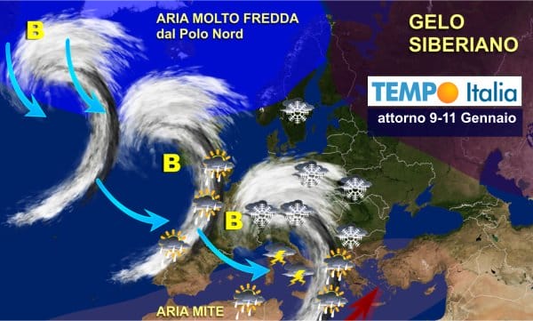 Tante perturbazioni e maltempo. Forti nevicate su Alpi. Seguirà meteo freddo