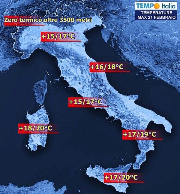Arriva anticiclone e porterà aria di primavera, ma sarà solo una tregua