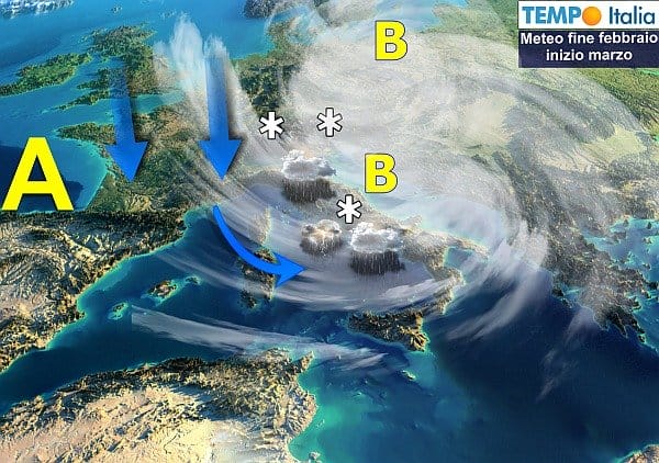 Prima il super maltempo e poi l’avvio di marzo invernale, con veloci irruzioni d’aria fredda polare