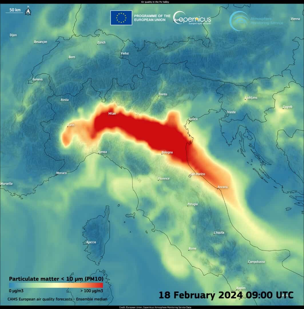 Meteo, Valle Padana, inquinamento a fondoscala. Gravissima qualità aria 19 Meteo, Valle Padana, inquinamento a fondoscala. Gravissima qualità aria