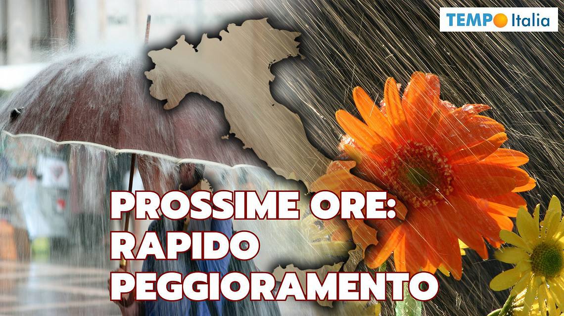 Previsioni meteo: ciclone tra oggi e venerdì con grandine e neve a quote basse 2 rapido peggioramento prossime ore 18