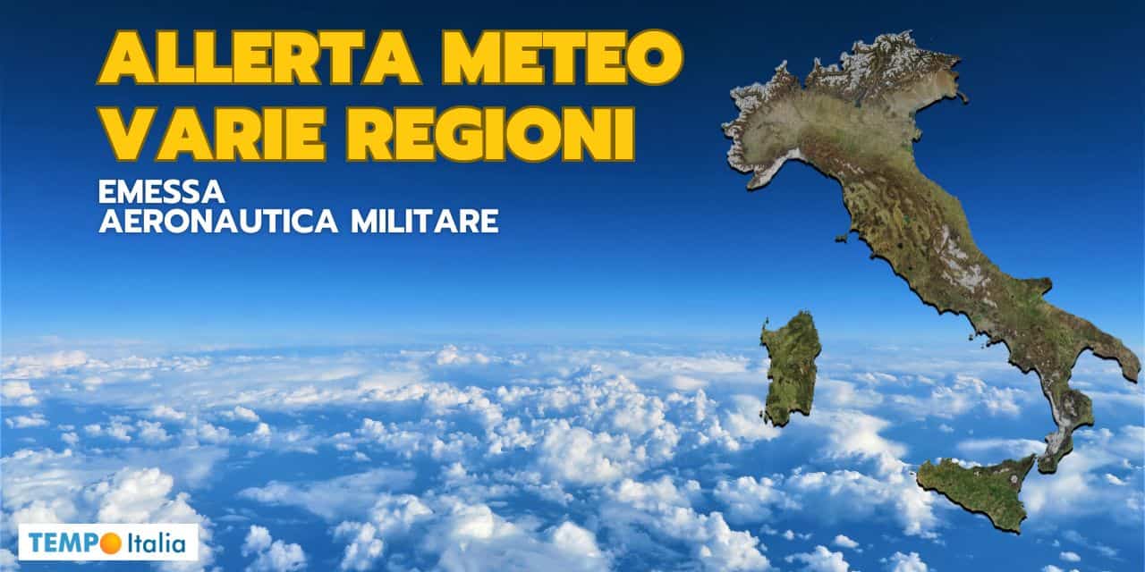 Aeronautica Militare ha emesso un bollettino di allerta meteo per oggi 1° Agosto