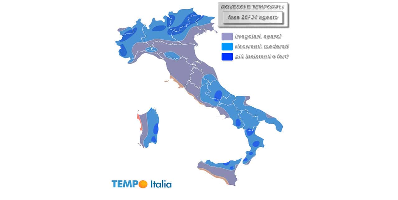 Ultimissime sul peggioramento meteo di fine mese. Ecco dove colpirà di più, con mappa esclusiva