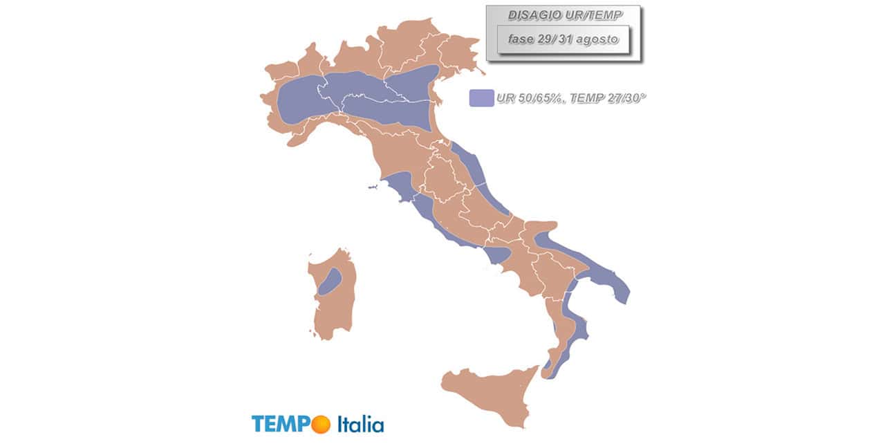 Si soffrirà ancora, ultimi due giorni asfissianti. Ecco dove e quando. Mappa