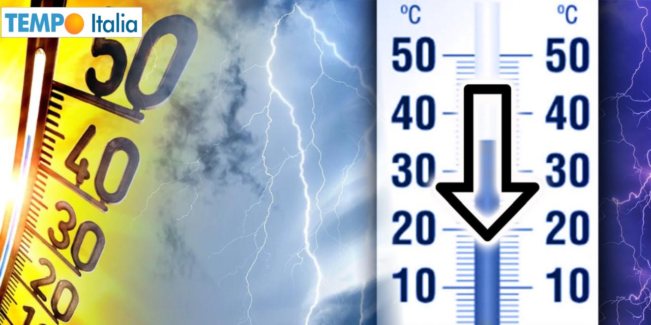 Più temporali e qualche grado in meno