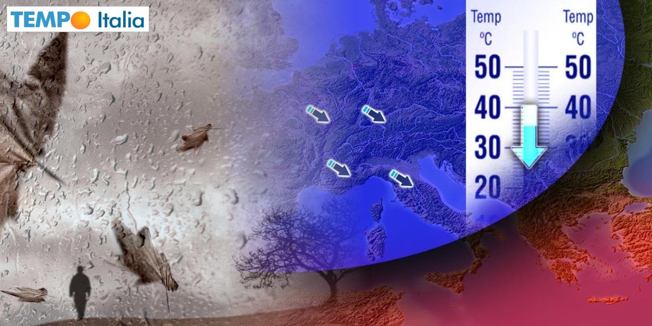 Vortice ciclonico in direzione del Mediterraneo
