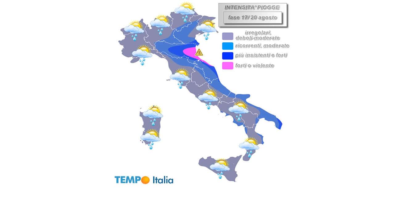 Prossima settimana: 3/4 giorni di maltempo intenso con rischio di locali dissesti. Ecco quando e dove con mappa