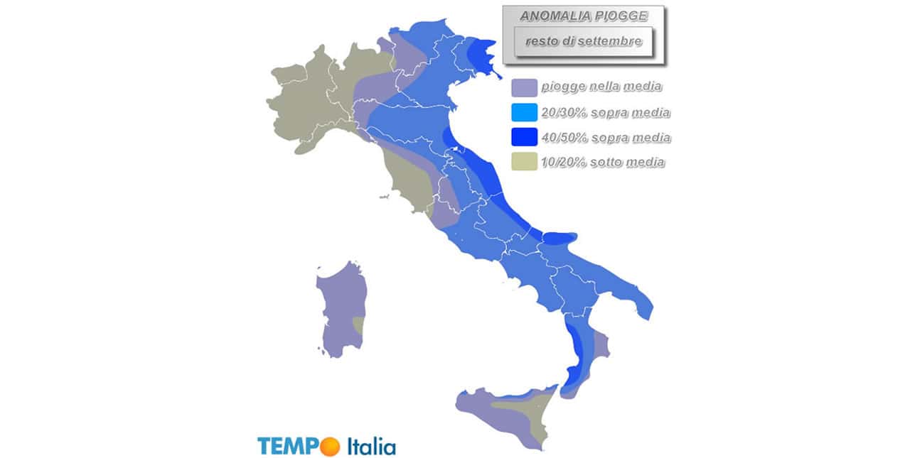 Evoluzione SHOCK per settembre. Ecco come andrà per tutto il mese. Mappe