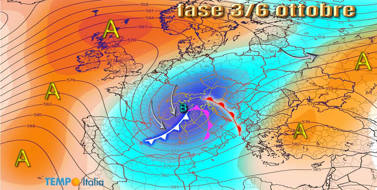 Vortice nordatlantico all’attacco dell’Italia. Meteo autunnale in questa settimana. I dettagli