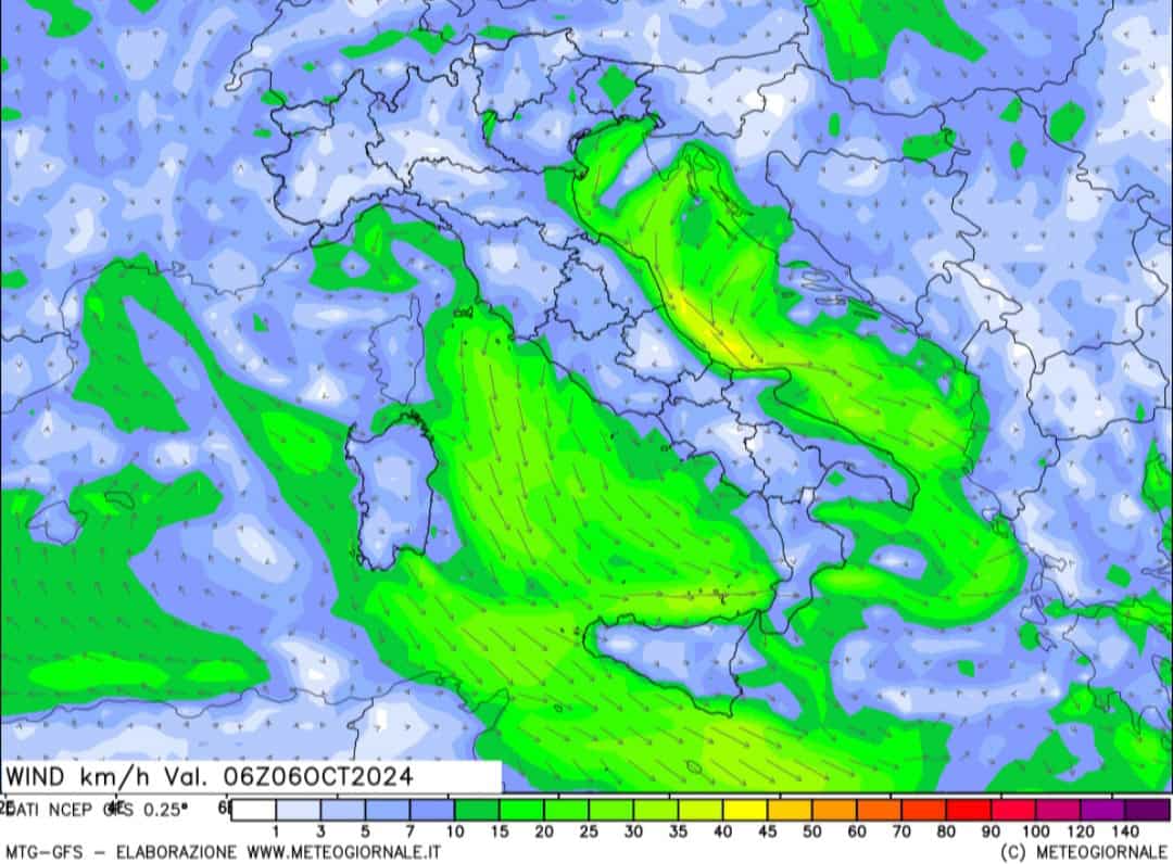 Meteo: settimana di Burrasca con venti fino a 90 km/h su Liguria, Sardegna, Sicilia e Abruzzo 4 20241001 231617