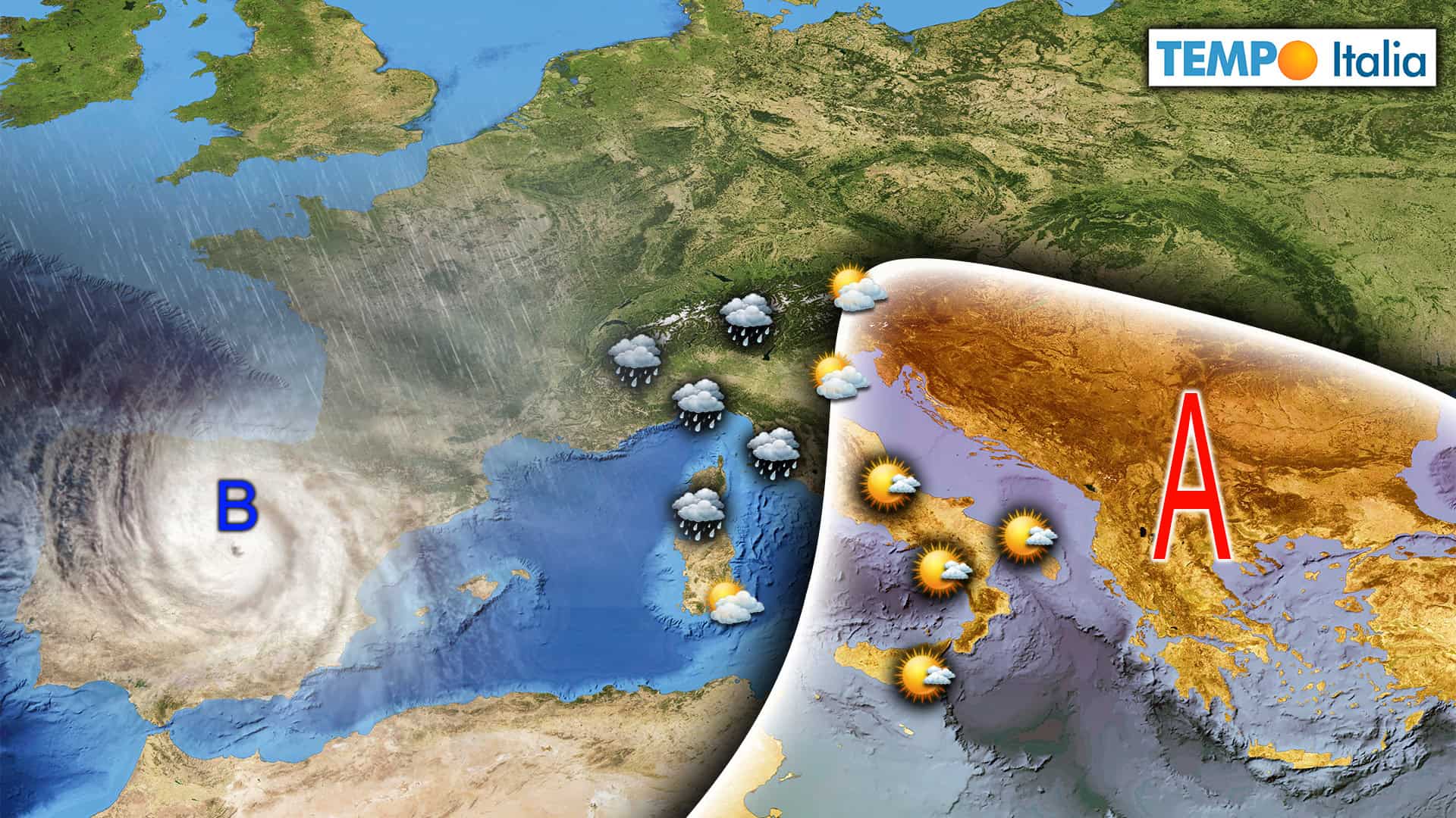Weekend: L’Alta Pressione si muove,  ma ci sarà ancora spazio per forti Piogge