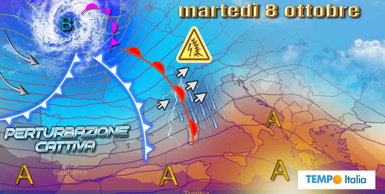 Altra perturbazione cattiva la settimana prossima con possibili criticità. Le aree a rischio