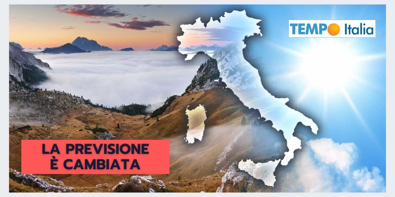 Previsione meteo stravolta, adesso è cambiato tutto