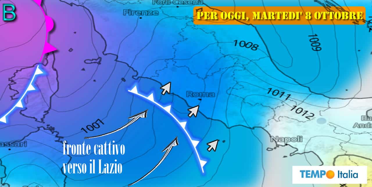 Occhio ai nubifragi di oggi sul Lazio, con possibili dissesti. Colpita anche la Capitale. I dettagli
