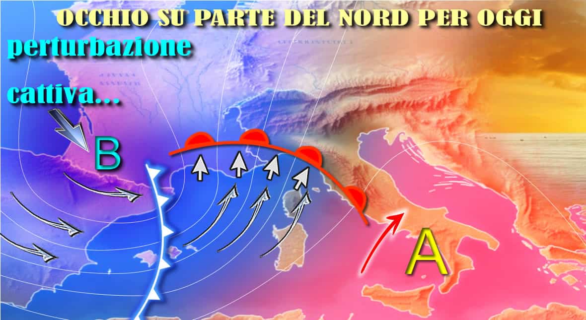 Perturbazione cattiva su parte del Nord: entro sera fino a 150/200 mm con locali criticità