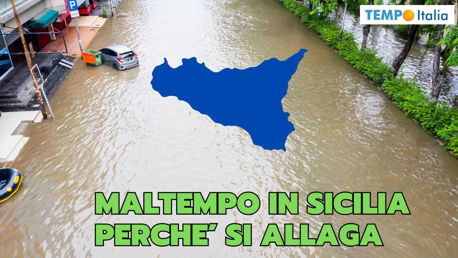 SICILIA, sembra il “diluvio universale”, città allagate, è alluvione, previsioni meteo pessime