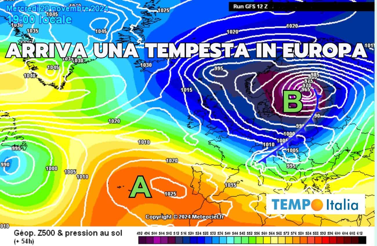 Meteo tempestoso nel corso della settimana anche sull’Italia
