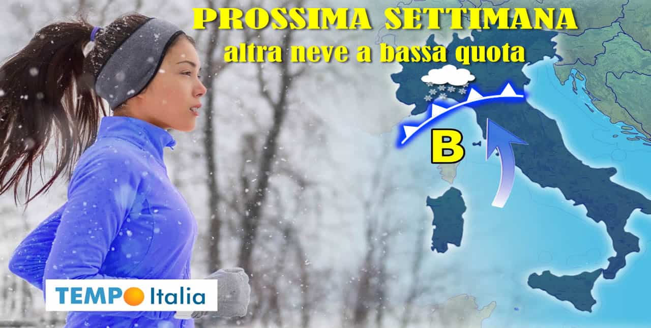 Neve a bassa quota anche prossima settimana. Ecco dove con mappa