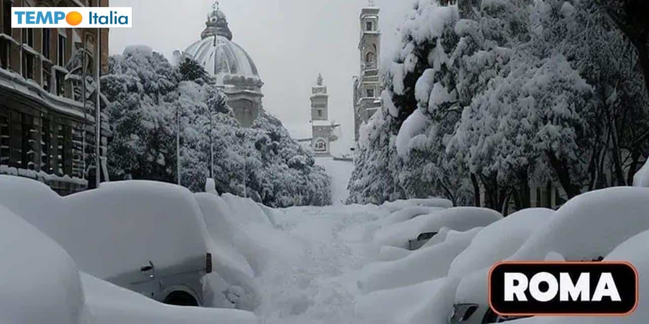 Roma: 40 cm di neve in appena 24 ore, incredibile ma vero