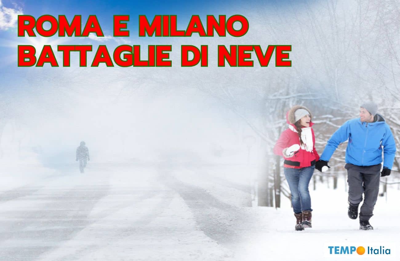 Meteo, maggior rischio di neve a Roma rispetto a Milano 2 roma e milano neve 05 hhg