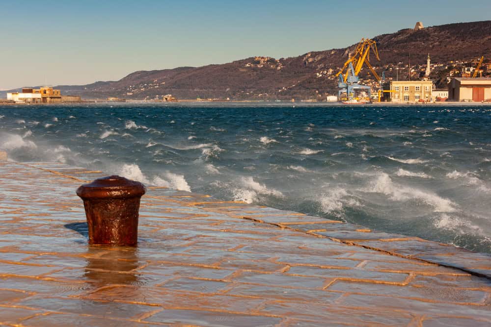 Trieste investita dalla Bora: raffiche violente e disagi ieri 9 dicembre
