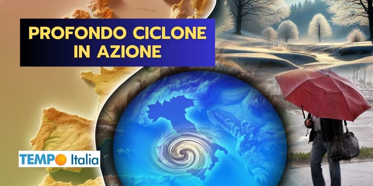 Meteo: CICLONE in azione, pioggia e NEVE ma non per tutti