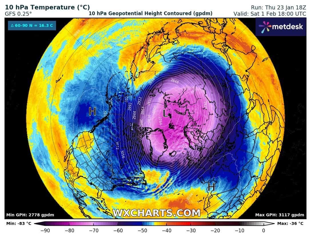 Che cos'è il VORTICE POLARE. Le prossime due settimane dal meteo cruciale 4 GiB9e74XcAAdZEg