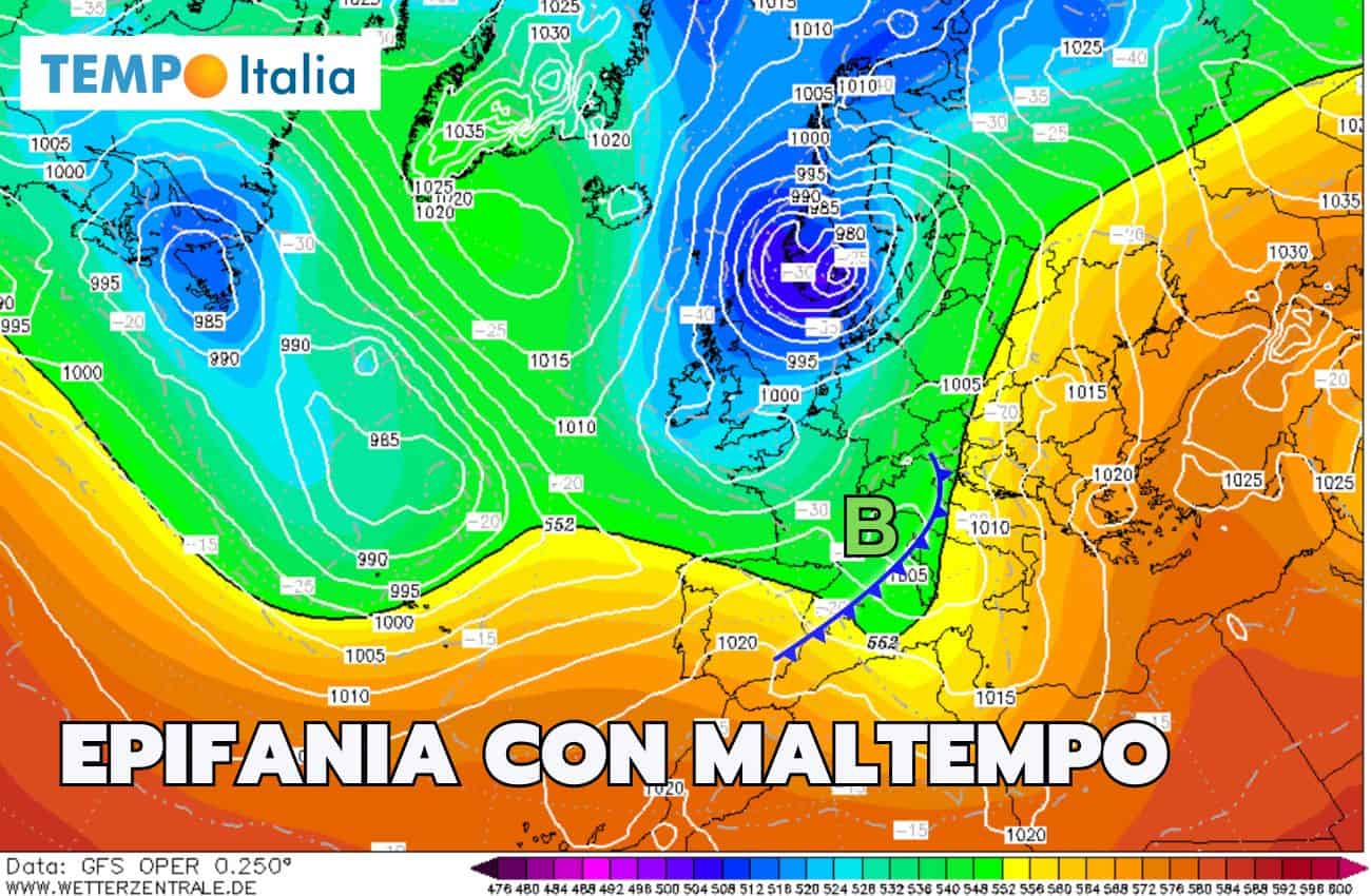Meteo: la Befana porta un’intensa fase di maltempo al Nord Italia