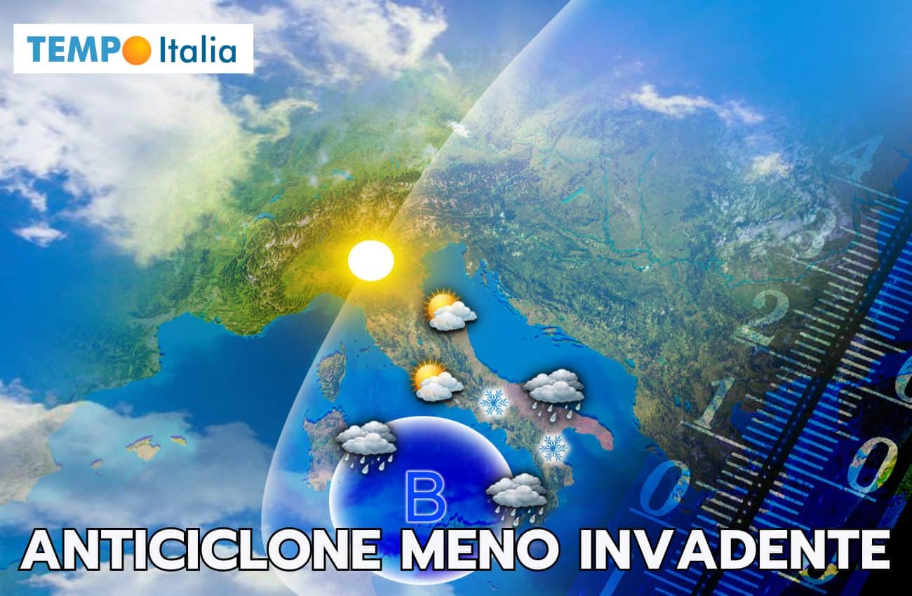 Meteo: ANTICICLONE meno invadente, record forse scampati