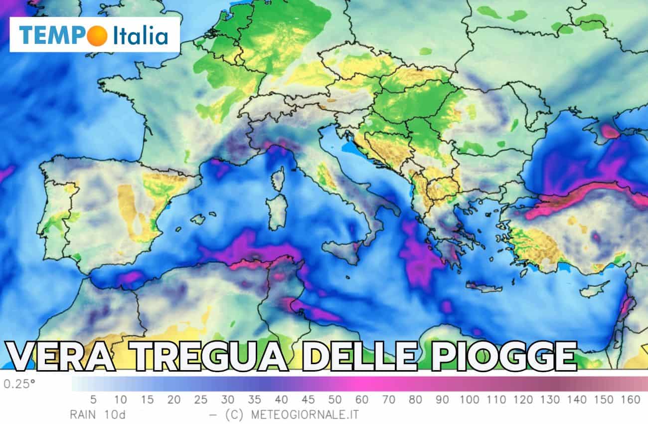 Meteo: i prossimi 10 giorni con piogge scarse in Italia