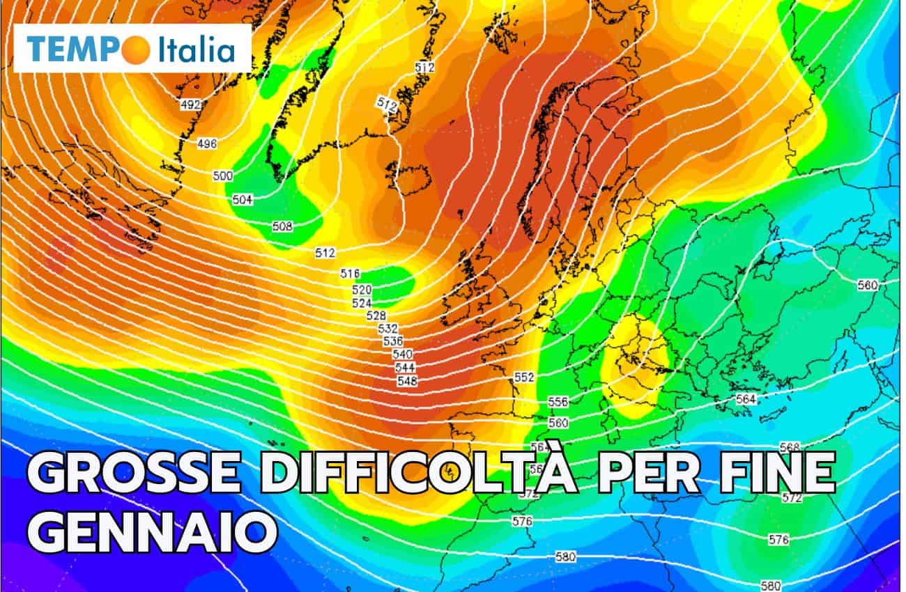 Meteo: previsioni complicate per la fine di Gennaio