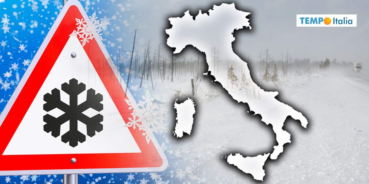 Meteo: nubifragi di neve su 5 regioni da Domenica