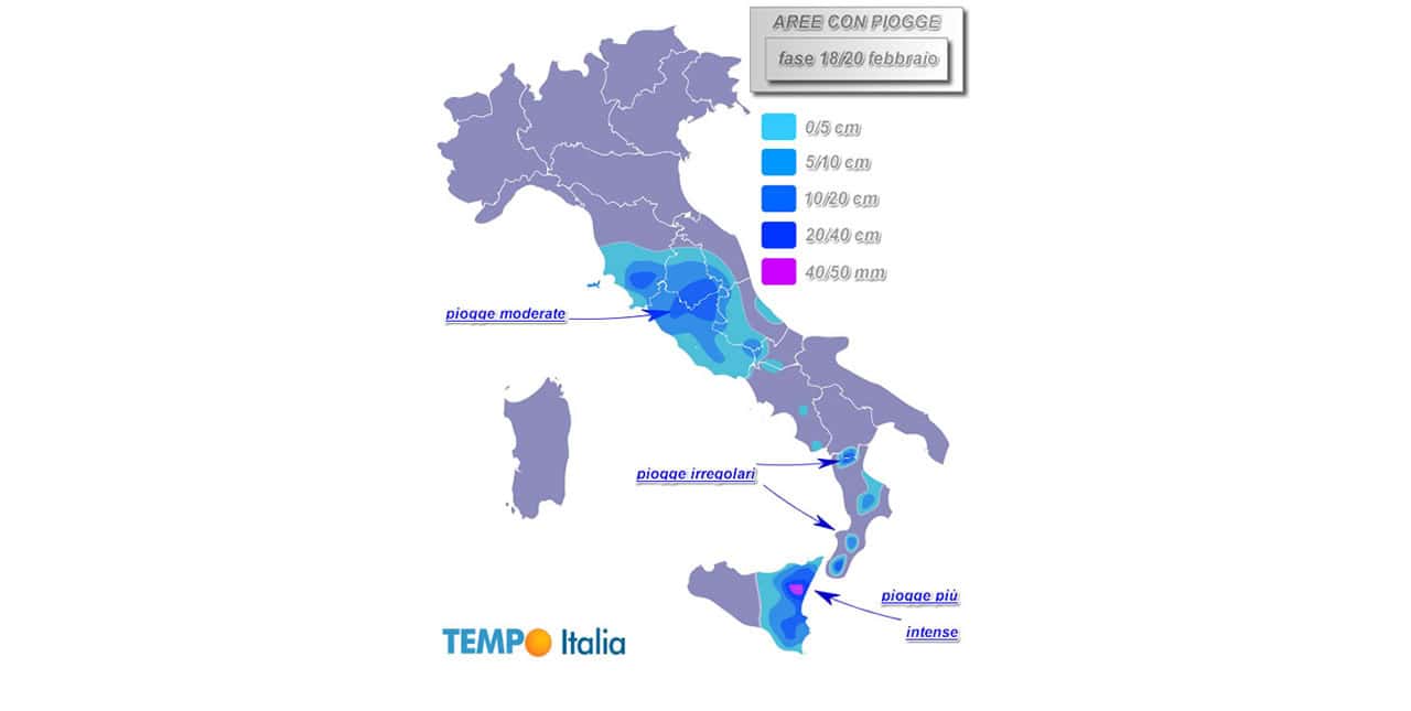 Pseudo alta pressione: entro venerdì, piogge fino a 50/60 mm